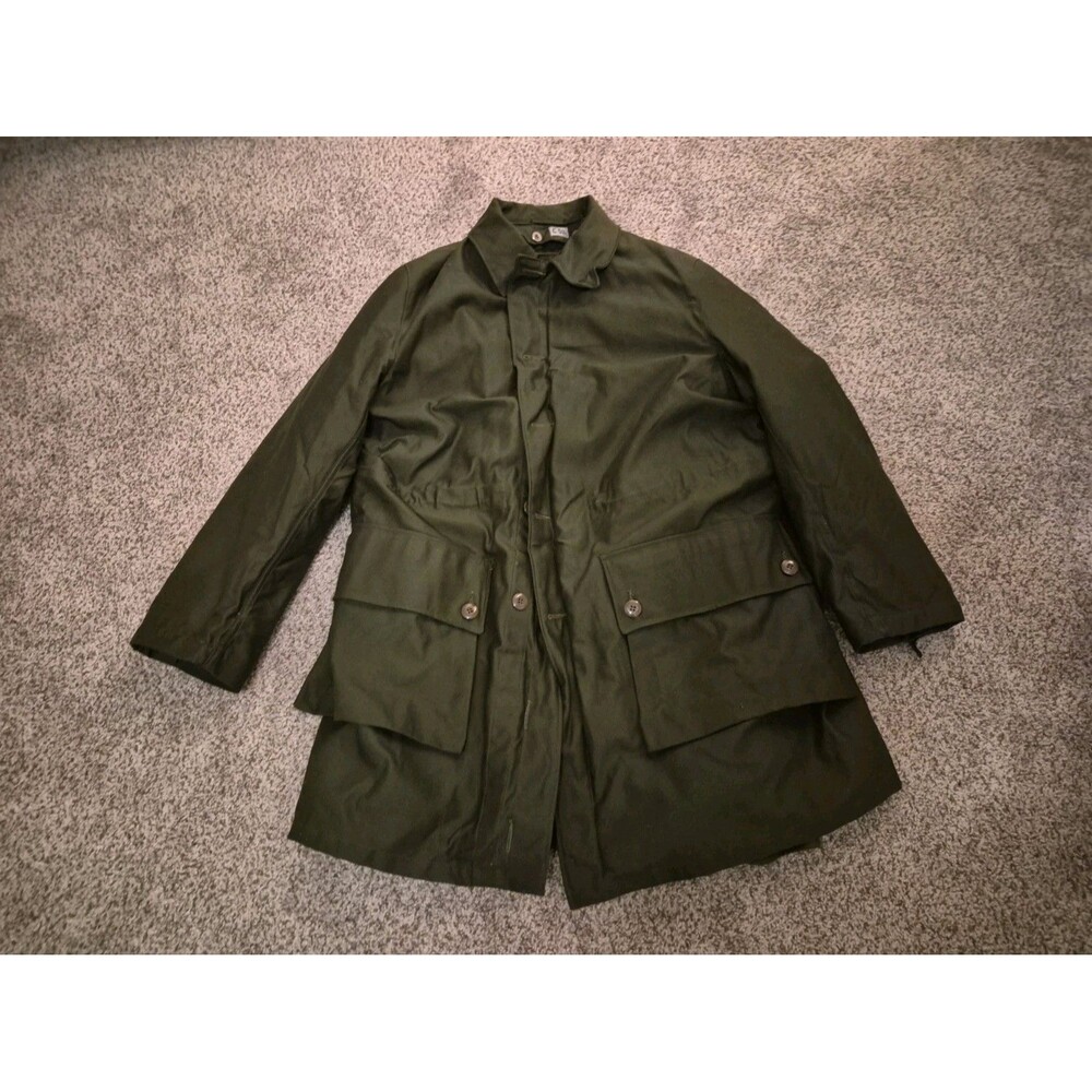 Vintage Military C-52 Field Army Coat L Green Pockets Lined Y2K Olive Green